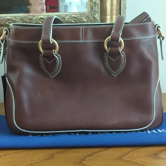 NWT Dooney & Bourke Chestnut Florentine Leather Shopper Bag with Zip Clos… - Picture 6 of 16